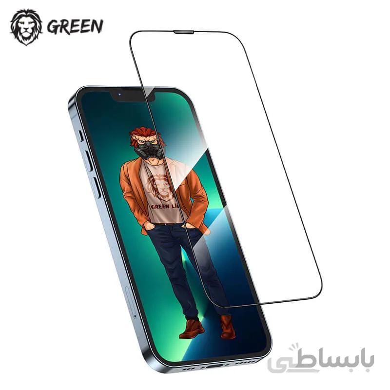 گلس توری دار iPhone 13 Pro Max گرین Green Lion 3D Desert Round Edge