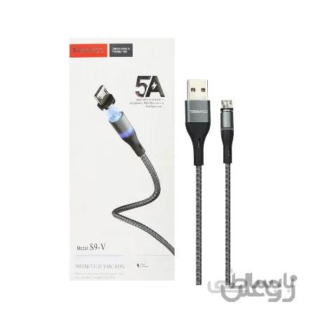 کابل میکرو یو اس بی فست شارژ مگنتی Tranyoo S9-V 5A 1m