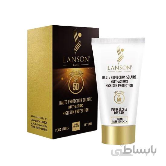 کرم ضد آفتاب لانسون مدل Multi action شماره 1 با +SPF50 حجم 40 میلی‌لیتر ا Lanson sunscreen and anti-wrinkle cream, Multi action model, 40 ml volume