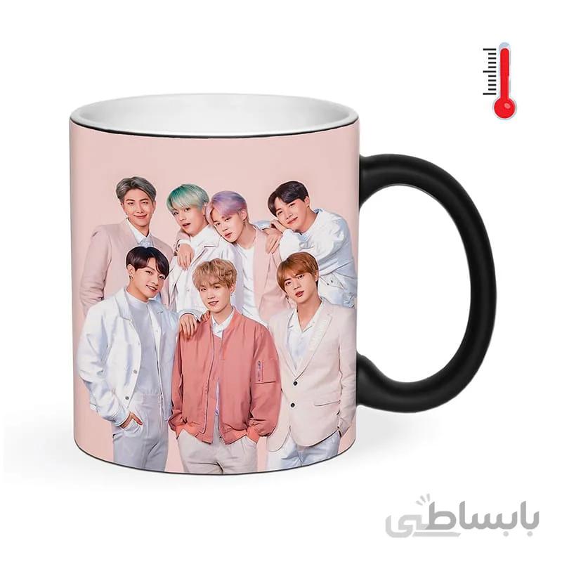 ماگ حرارتی زیگ زاگ طرح بی تی اس
