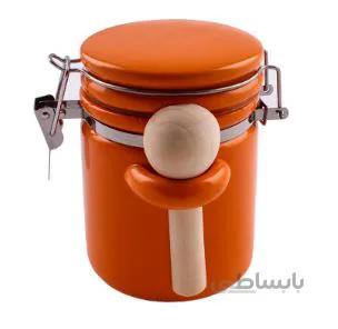 جا ادویه رنگی با قاشق چوبی