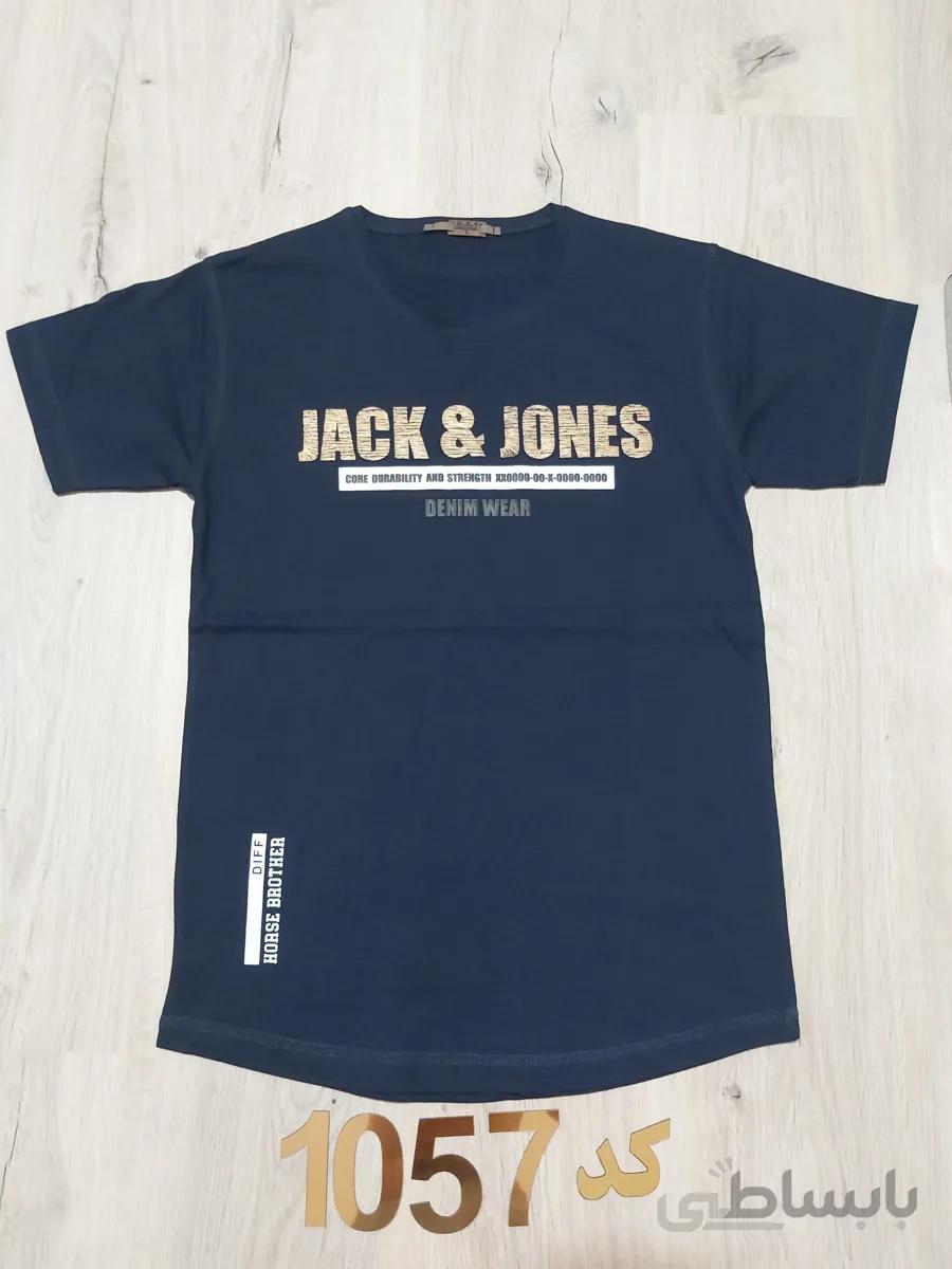 تیشرت یقه گرد مردانه طرح JACK and amp JONES