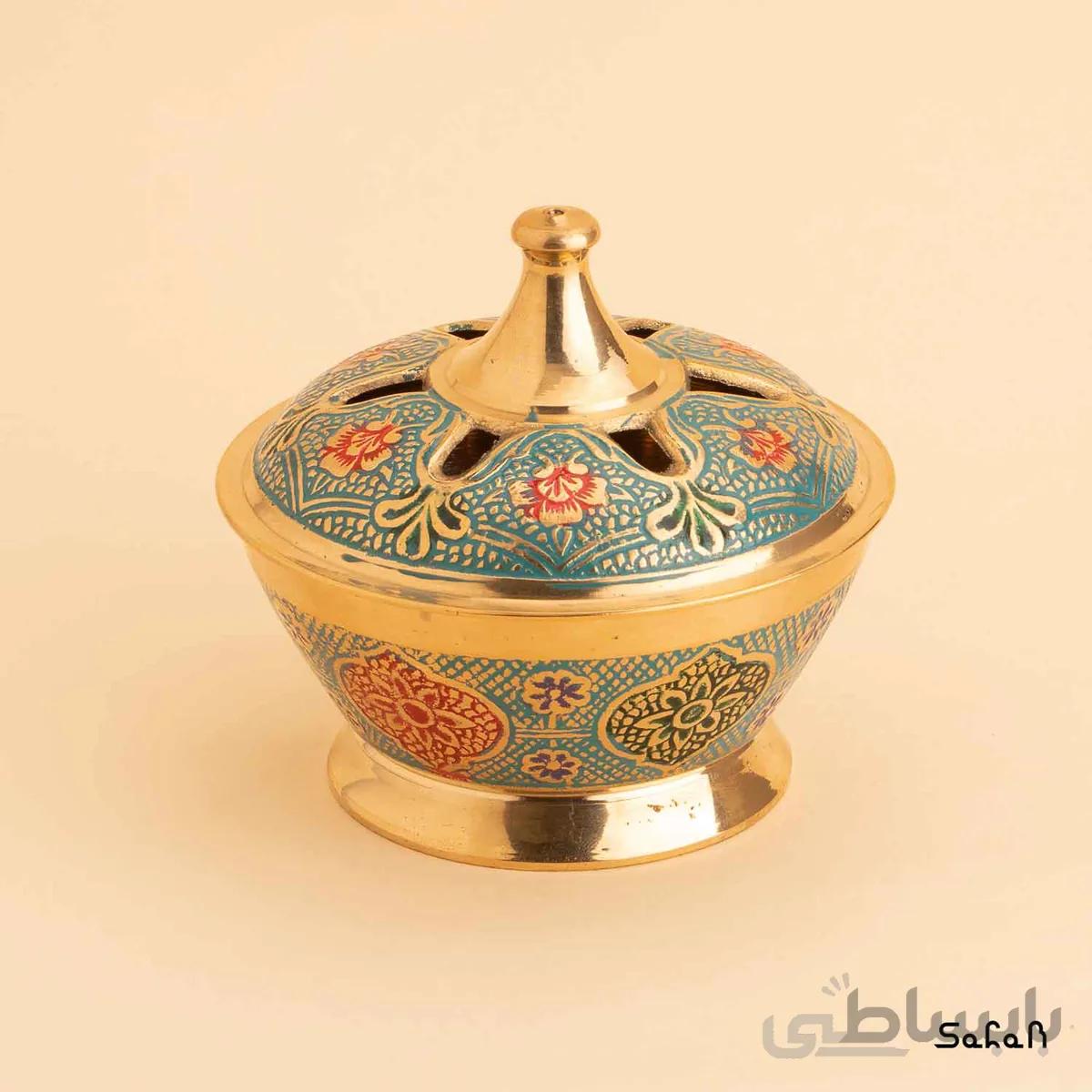 قندان برنجی میناکاری مدل لوتوس سایز کوچک