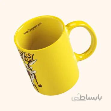 ماگ سرامیکی چاپی طرح Coyote زرد