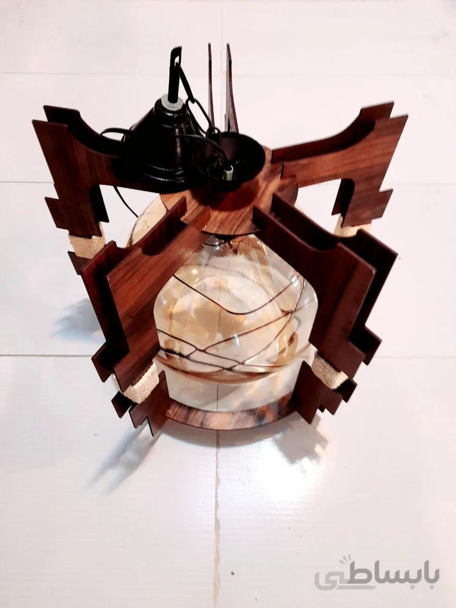 لوستر چوبی مدل 9 ا Wooden chandeliers 9