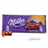شکلات تریپل شوکو کاکائو کاراملی 90 گرم میلکا Milka Triple