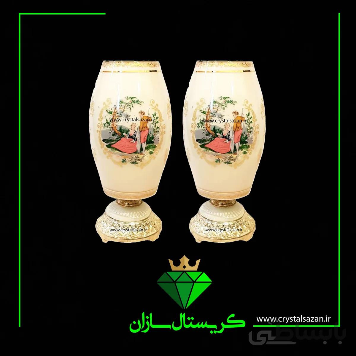 گلدان بلند جفتی کد G1212-1 کریستال سازان
