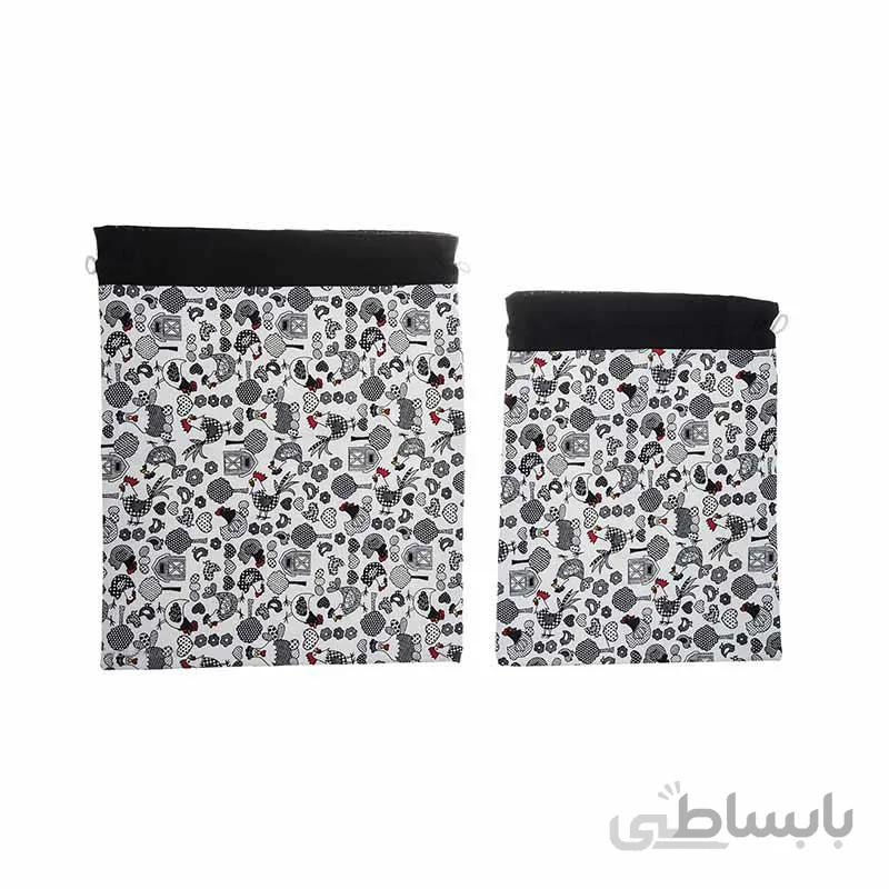 کیسه سبزی کتان رزین تاژ طرح خروس
