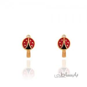 گوشواره طلا کودک طرح کفشدوزک کد KE111