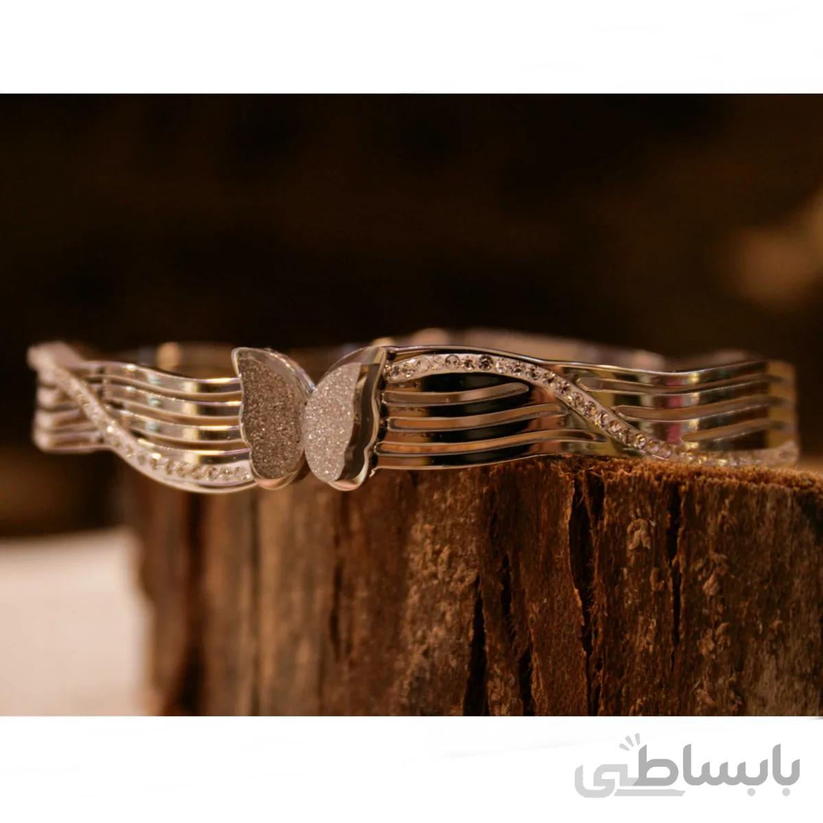 دستبند النگویی استیل تک پروانه کد 243
