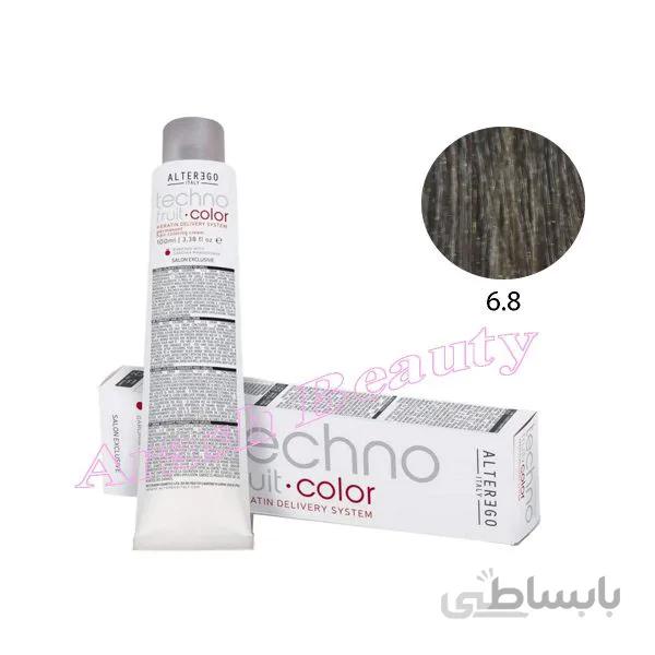 رنگ مو تکنو آلترگو 6.8 بلوند زیتونی تیره