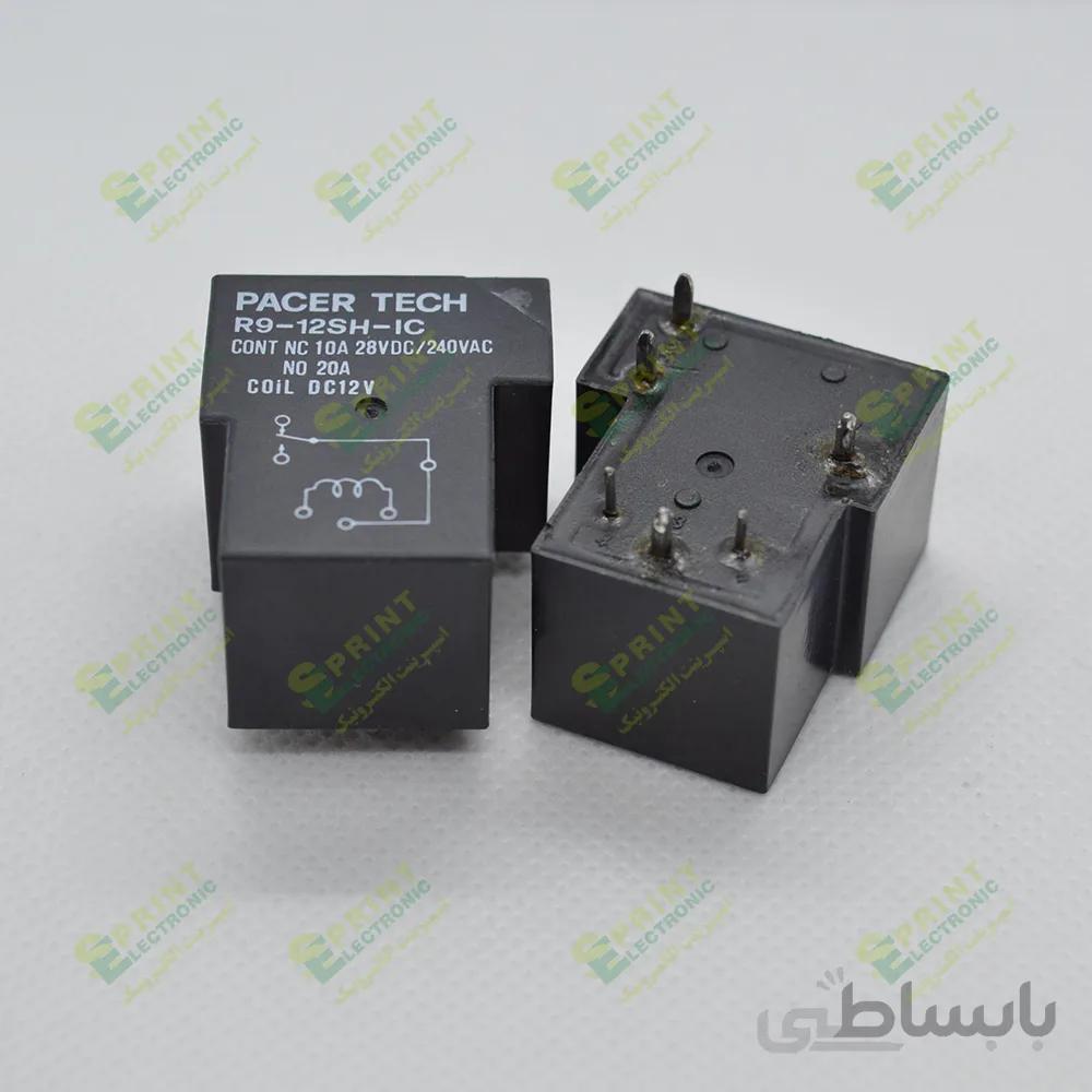 رله 12 ولت Tشکل 6 پایه 20 آمپر PACER TECH R9-12SH-1C
