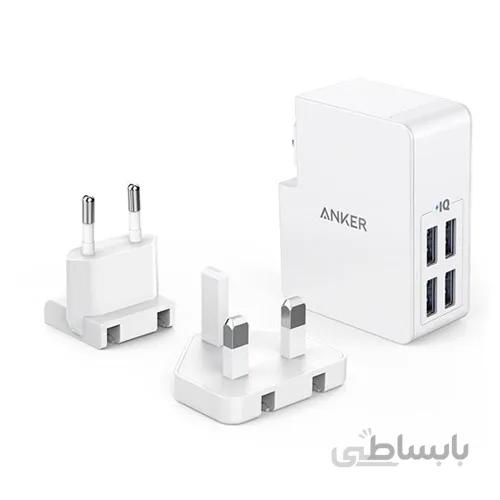 شارژر دیواری 4 پورت انکر مدل A2042 ا Anker A2042 4 Port USB Wall Charger