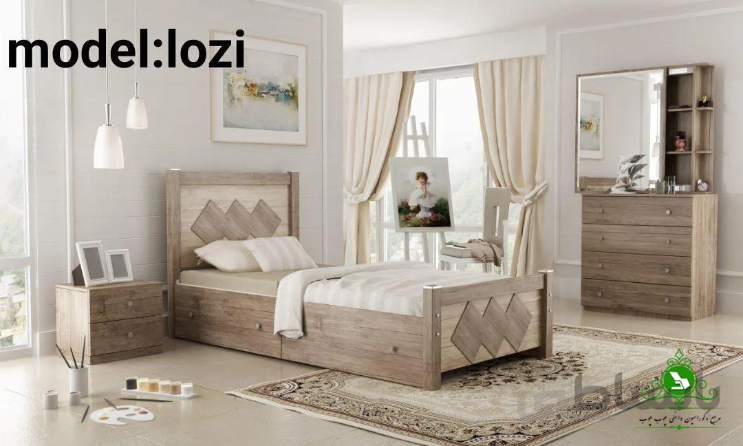 تخت خواب یک نفره مدل لوزی
