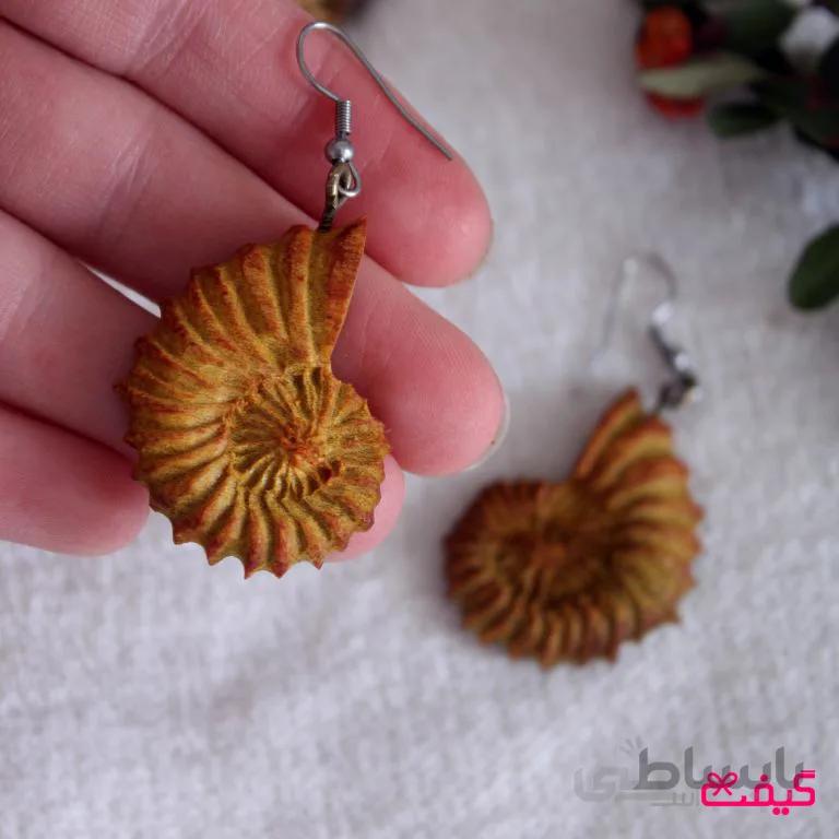 گوشواره دست ساز طرح آمونیت