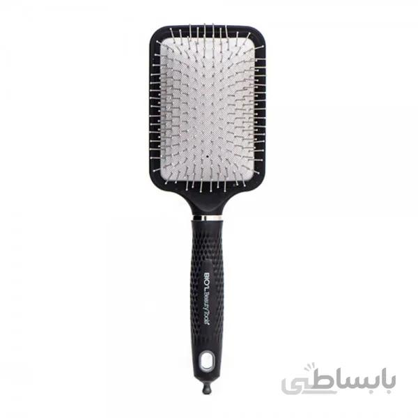 برس مو مشکی سوزن فلزی مستطیلی بزرگ مدل گرافیت استایل بیول ا Hair Brush - Large BIOL