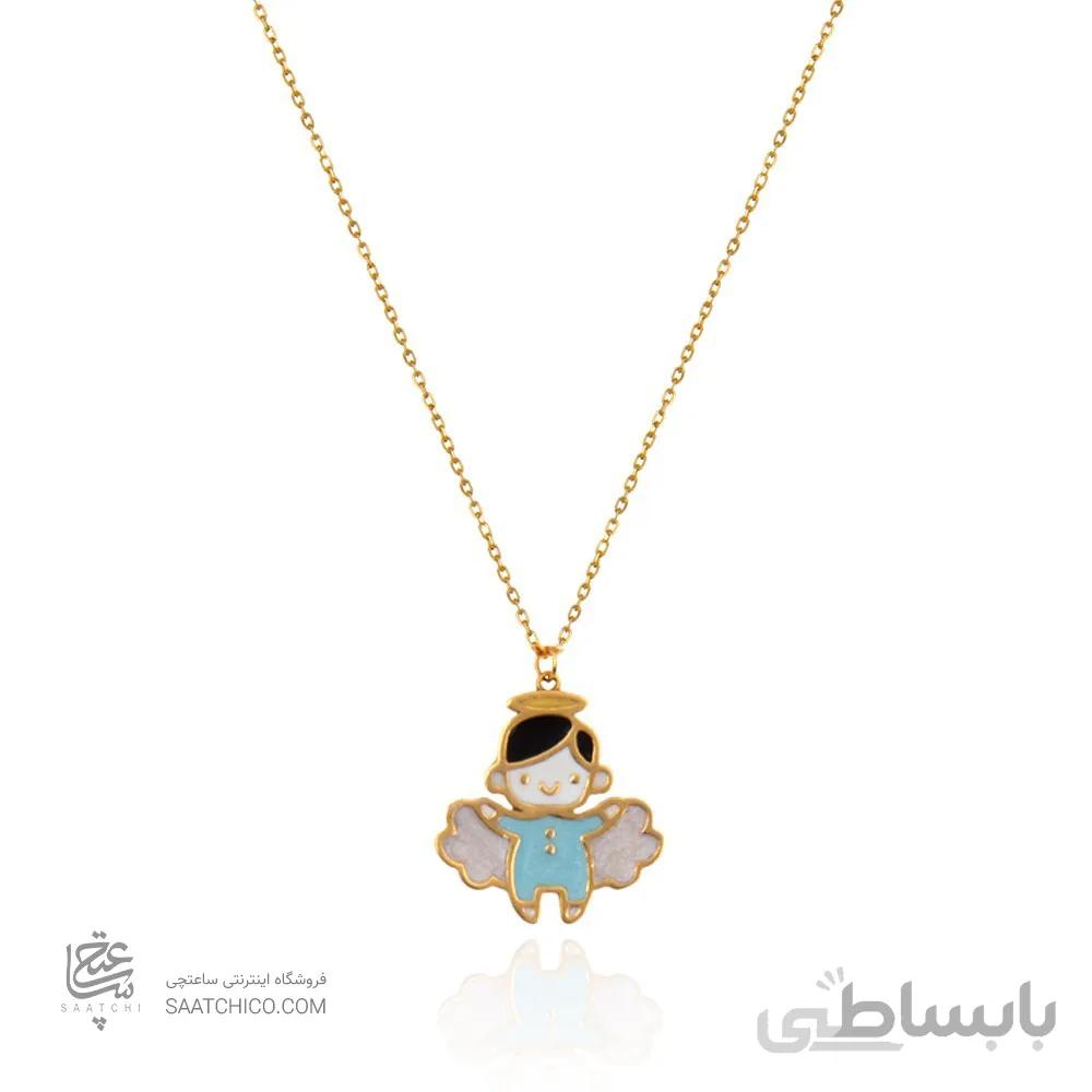گردنبند طلای کودک طرح فرشته پسر کد KN713