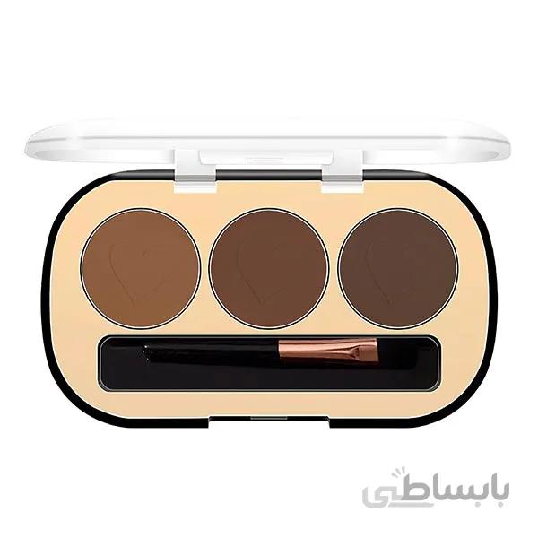 پالت سایه ابرو ۳ عددی گل فلاور (Gulflower Brow Powder Code 02)