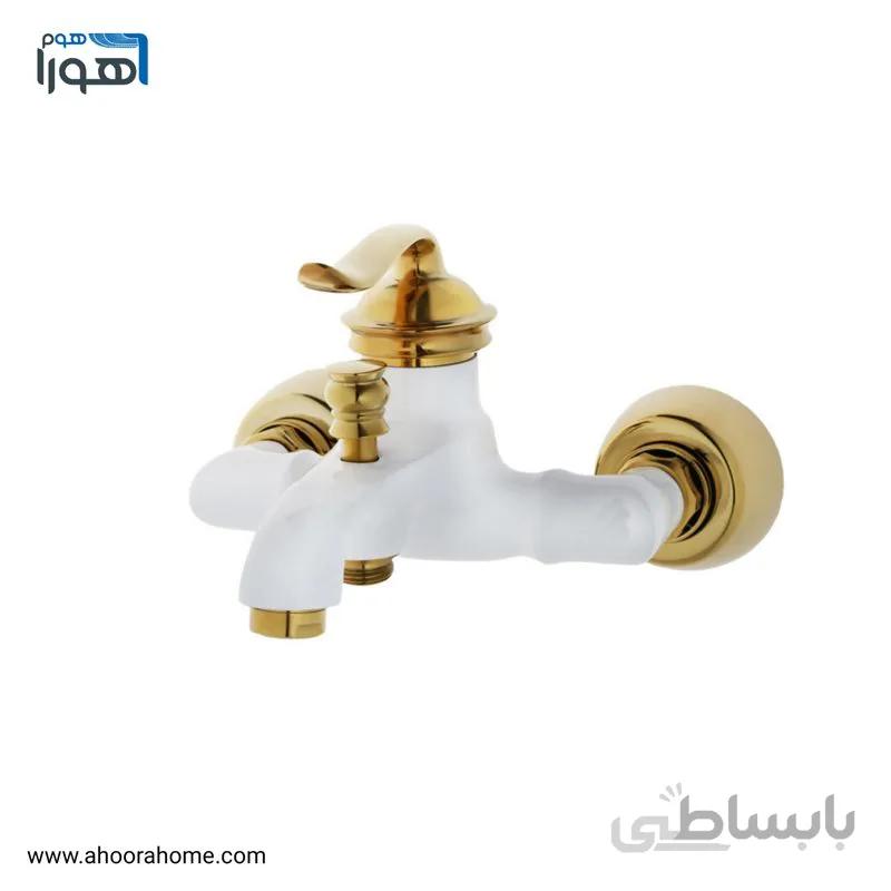 شیر دوش حمام مدل هلن سفید طلایی