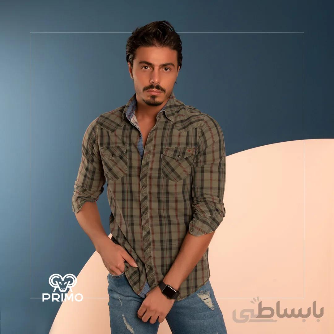 پیراهن کتان مردانه مدل آستین بلند چهارخانه 236701