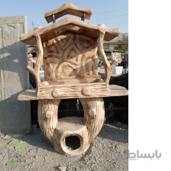 باربیکیو بتنی طرح تنه درخت