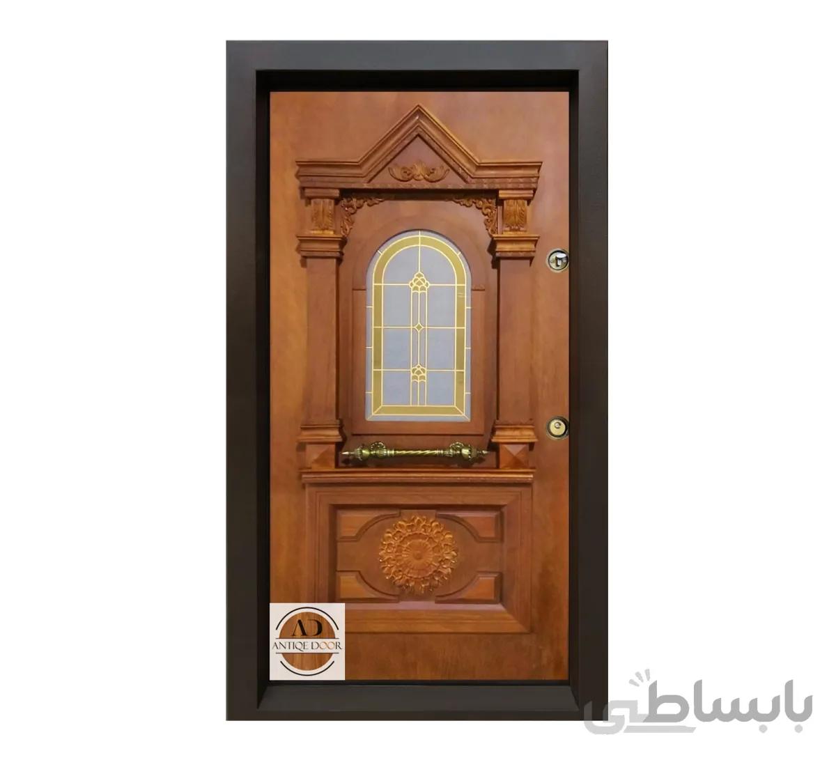 درب ضد سرقت تاوریژ روکش راش - 110*210 / چپ بازشو