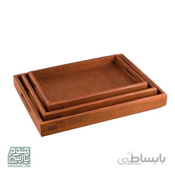 سینی مستطیل 3 سایز چوب راش