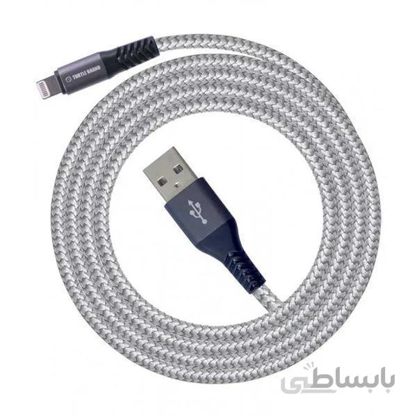 کابل ترتل برند USB -لایتنینگ- با روکش نایلونی بافته شده-1.2 متر