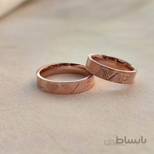 حلقه ست love ( رزگلد)