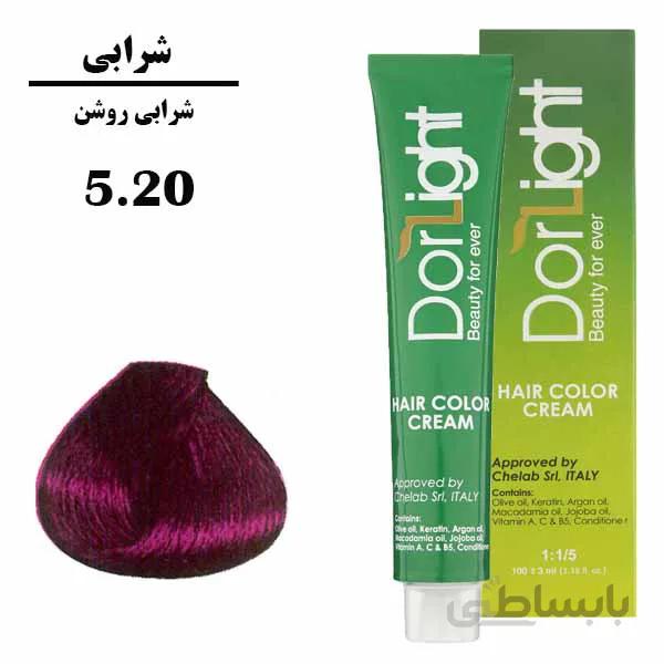 رنگ موی شرابی روشن (5.20) دورلایت سری شرابی 100میل
