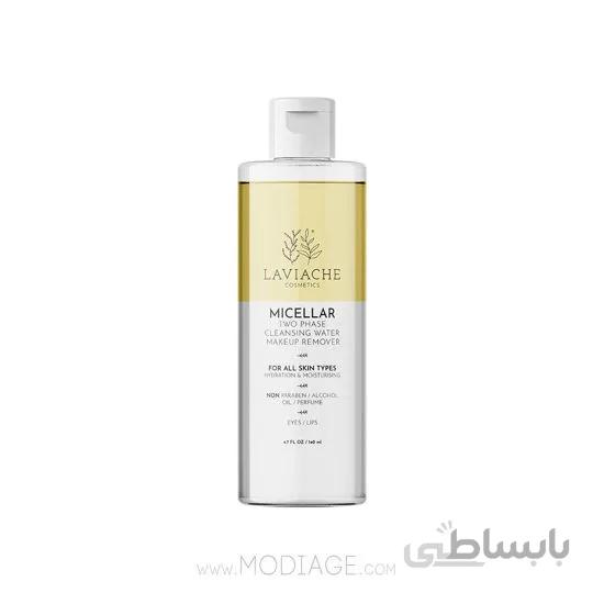 پاک کننده آرایش دوفاز چشم و لب لاویاچه laviache ا laviache two phase micellar cleansing water for all skin types