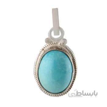 اویز گردنبند نقره زنانه مدل فیروزه نیشابور کد PK_140