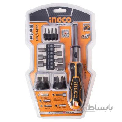 مجموعه پیچ گوشتی جغجغه ای 24 عددی اینکو مدل HKSDB0248