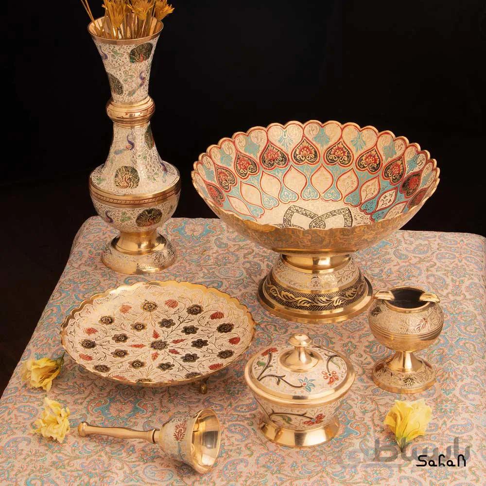 ست پذیرایی برنجی میناکاری کد 140