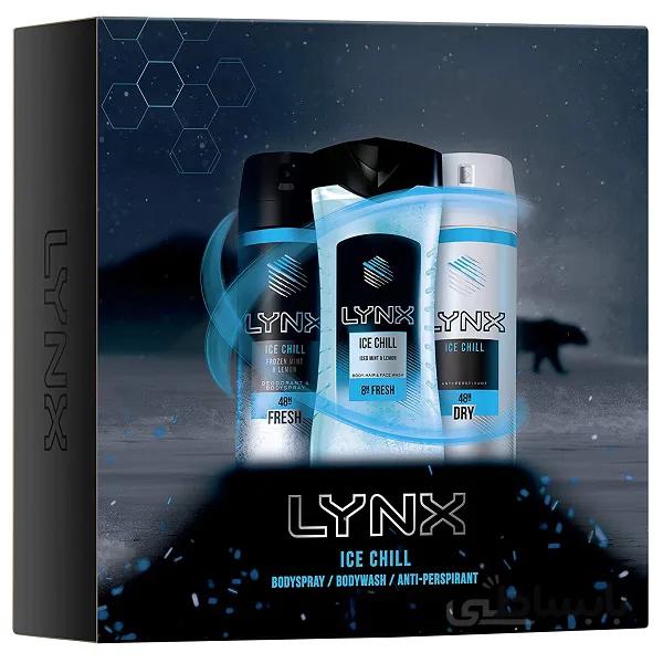ست هدیه مردانه Lynx اصل | مدل Ice Chill، کیت ۳ تایی شوینده بدن، ضد عرق و اسپری بدن ا Lynx Ice Chill Trio Gift Set