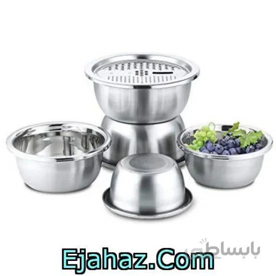 لگن استیل 6 پارچه رنده دار یونیک