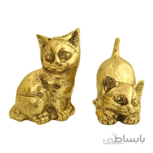 مجسمه برنزی گربه مجموعه ۲ عددی کد ۱۲۹۳