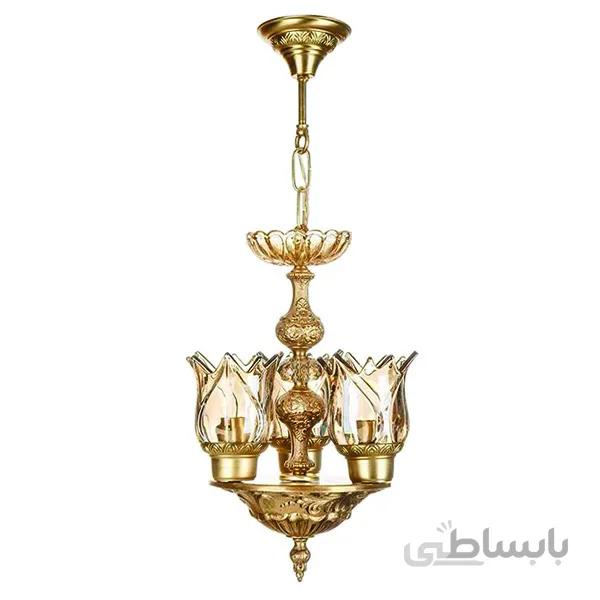چراغ آویز برنزی سه شعله چشمه نور مدل 2769