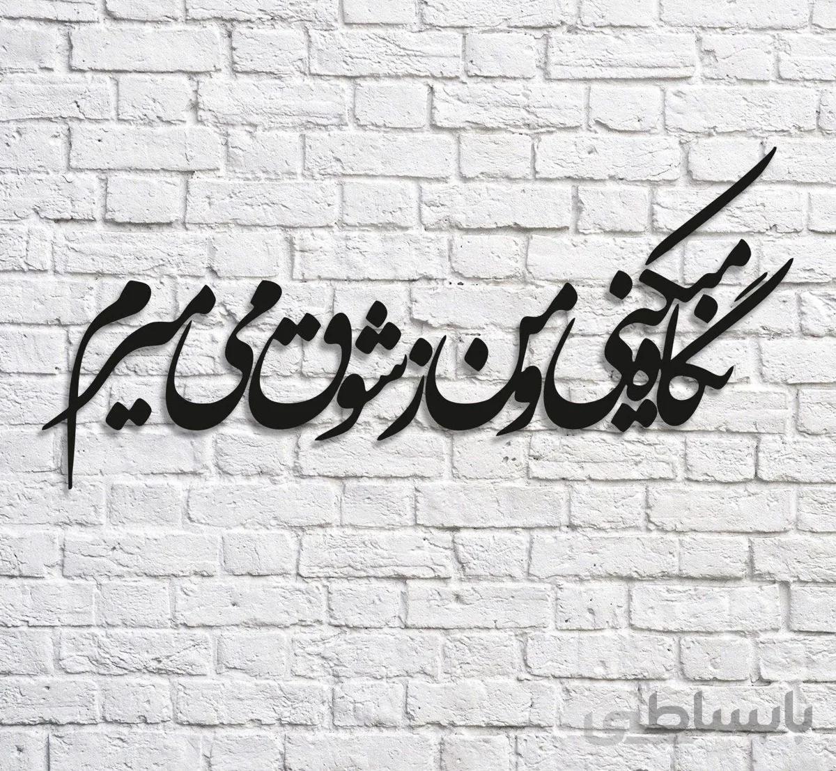 تابلو شعرنوشته نگاه میکنی و من زشوق میمیرم