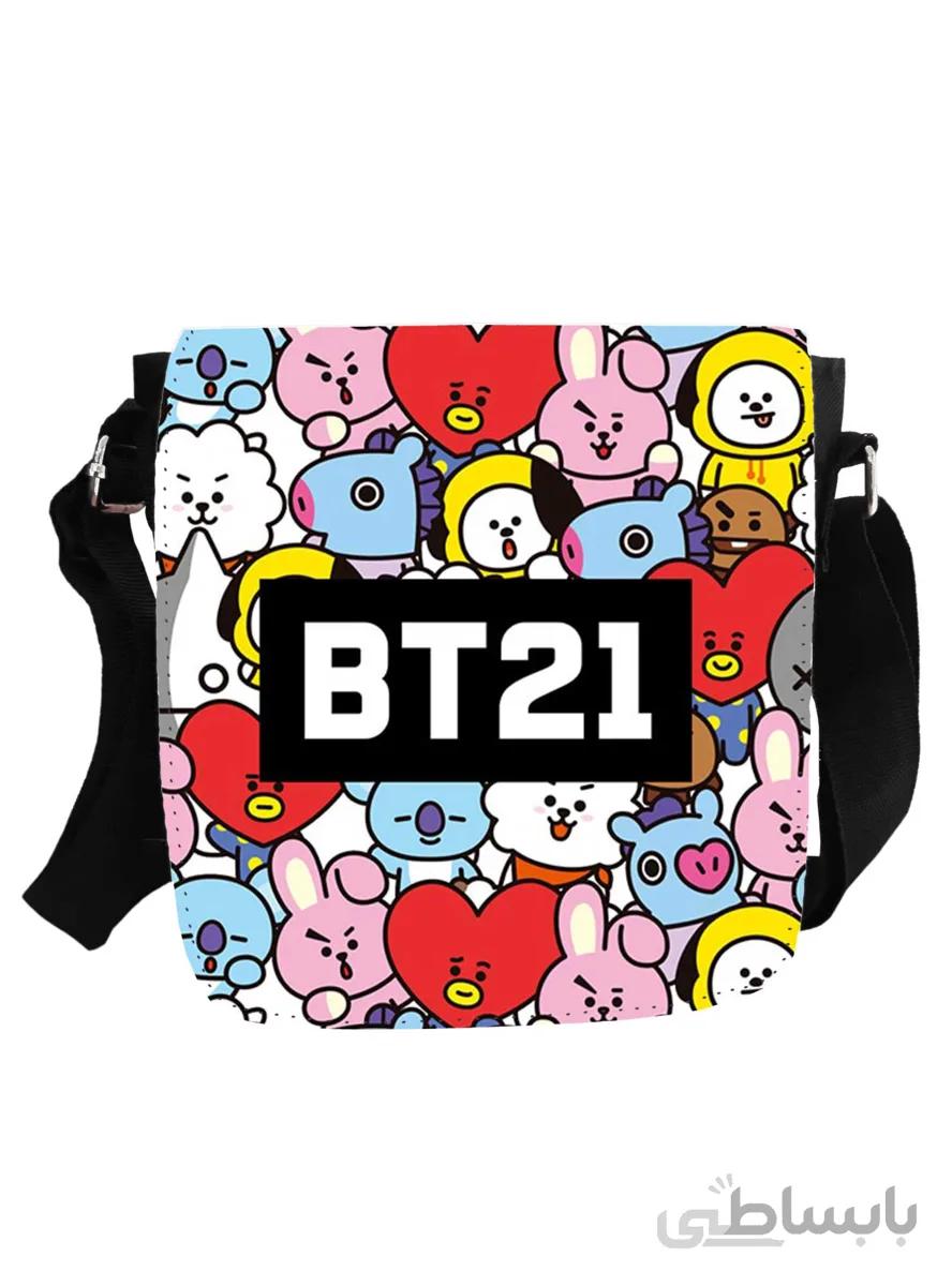 کیف دوشی پاسپورتی طرح bts-bt21 بی تی اس