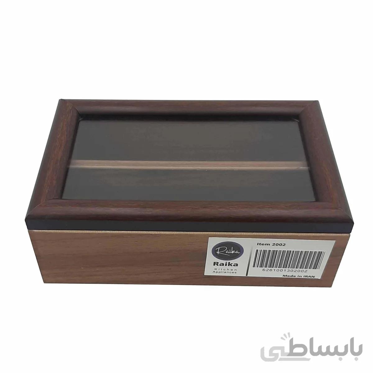 جا قاشقی و چنگال چوبی درب دار رایکا