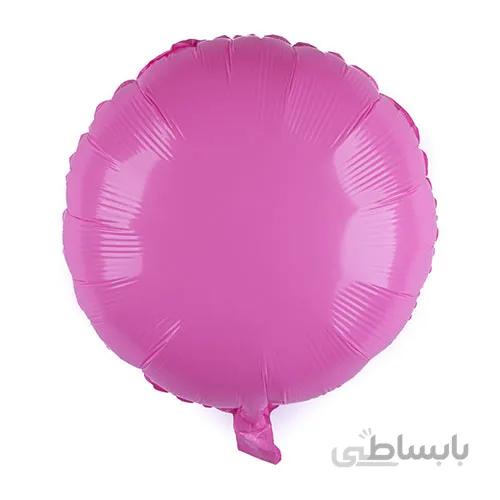 بادکنک فویلی گرد براق صورتی