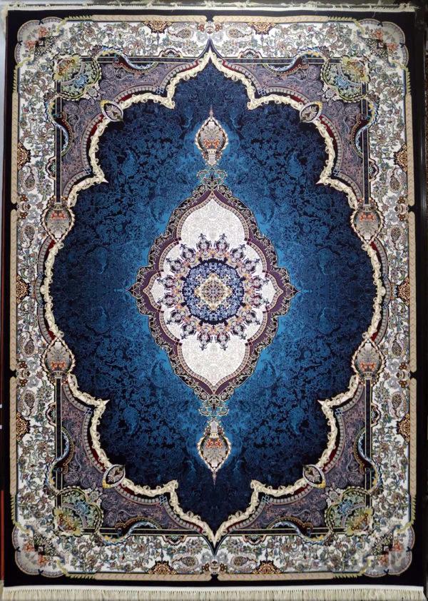 فرش کاشان 1000 شانه نقشه تاج محل سرمه ای