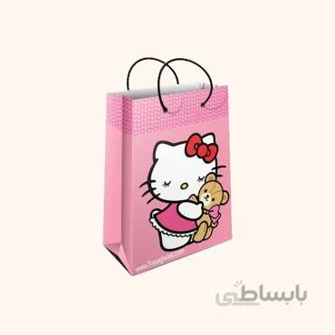 ساک کادویی کوچک طولی سایز 2 طرح کیتی صورتی