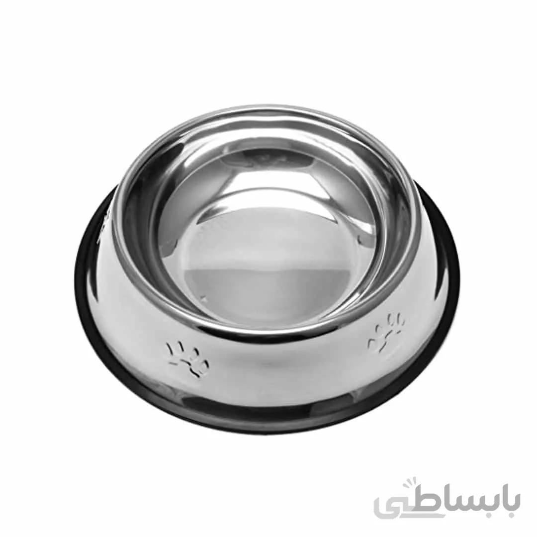 ظرف آب و غذا استیل، مخصوص سگ و گربه، طرح پنجه، سایز بندی