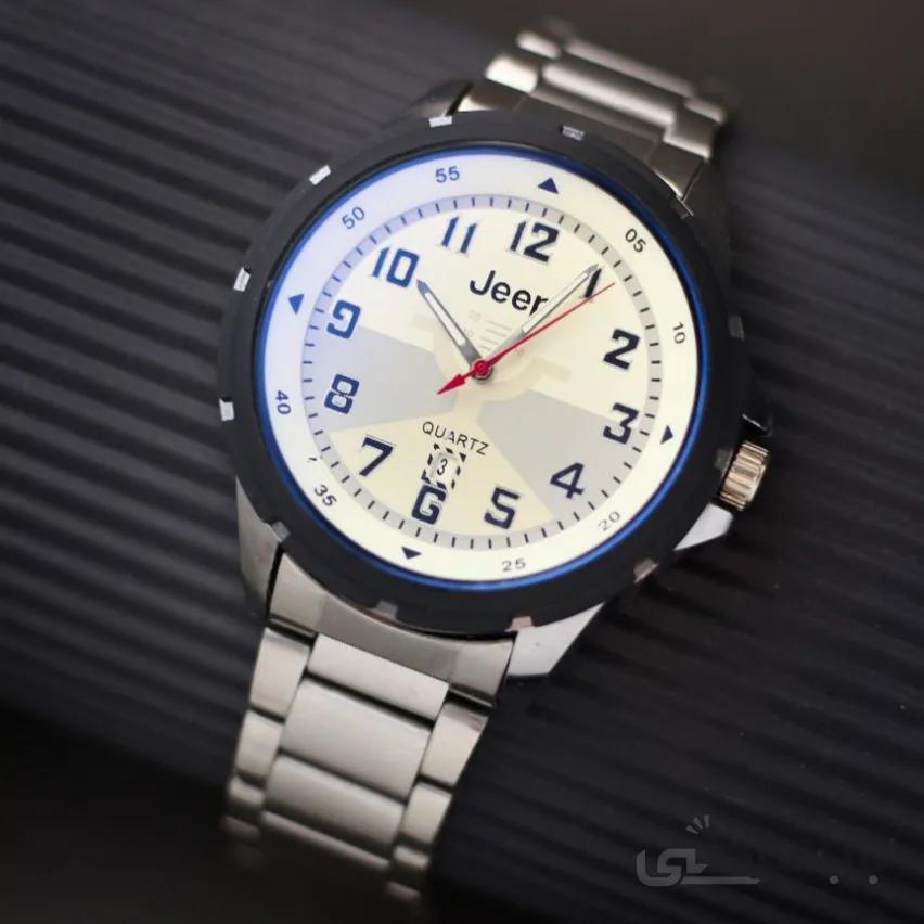 ساعت مردانه استیل شیشه آنتی رفلکس برند جیپ