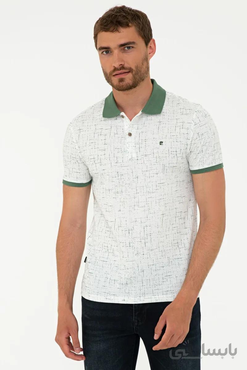 Pierre Cardin تی شرت گردن پولو خاکی اسلیم فیت