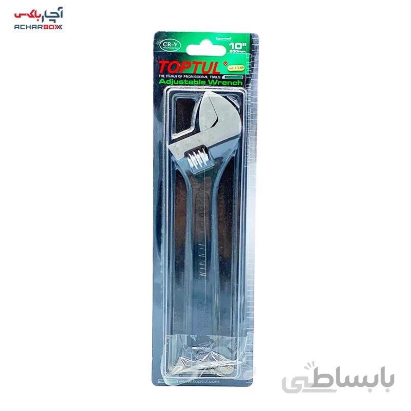 آچار فرانسه 10 اینچ مشکی تاپ تول TOPTUL