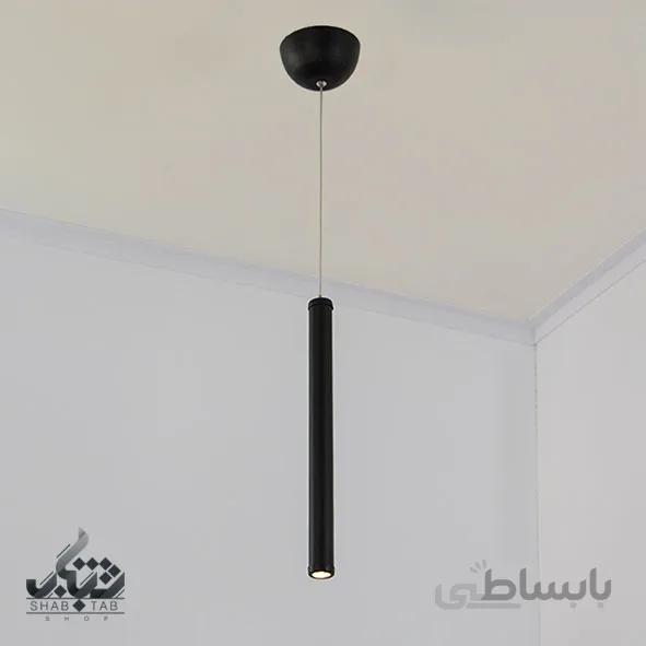 چراغ آویز لوله ای 30 سانت باریک مشکی SHJ