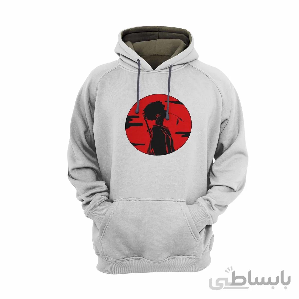 هودی سفید طرح انیمه سامورایی چامپلو Samurai Champloo کد KCT10463